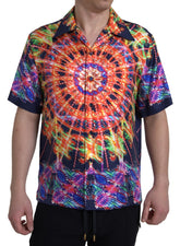 Dolce & Gabbana Multicolor Luminarie Print Men Shirt Silk -   -  Dolce & Gabbana.